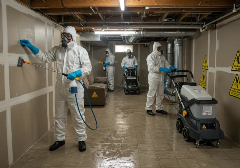 Basement Moisture Removal and Structural Drying process in Lake Lure, NC